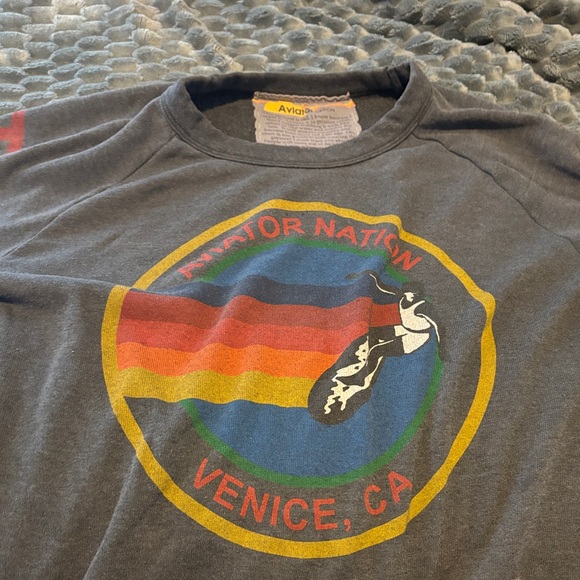 Aviator Nation Pants - Aviator Nation Black sweatshirt with Yellow & Orange Label